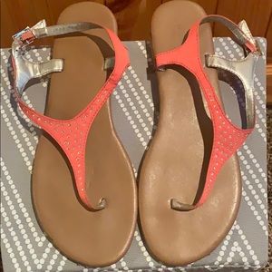 Maurice’s sandals. Size 9. Coral in color